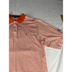Polo Golf Ralph Lauren XL Orange Striped Bethpage‎ Black Golf Polo Shirt